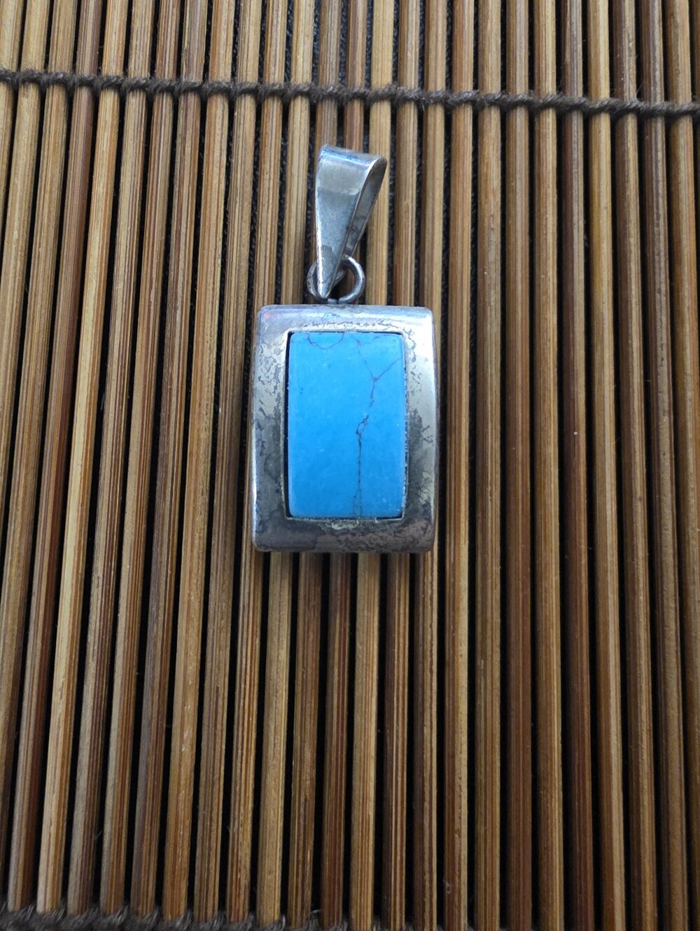 Sterling Silver Mexico Turquoise Pendant (Vintage)